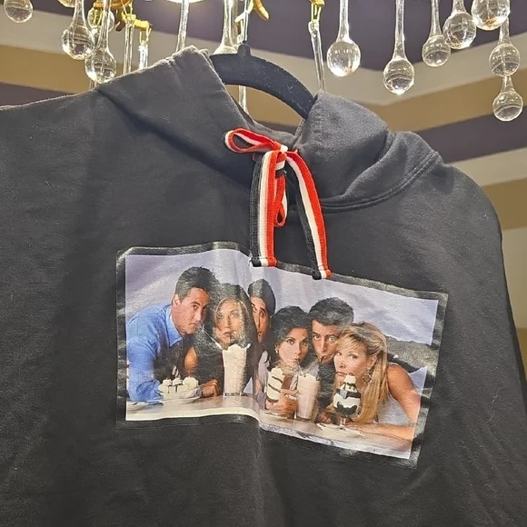 FRIENDS Black Hoodie with Red Accents - Picture 3 of 13